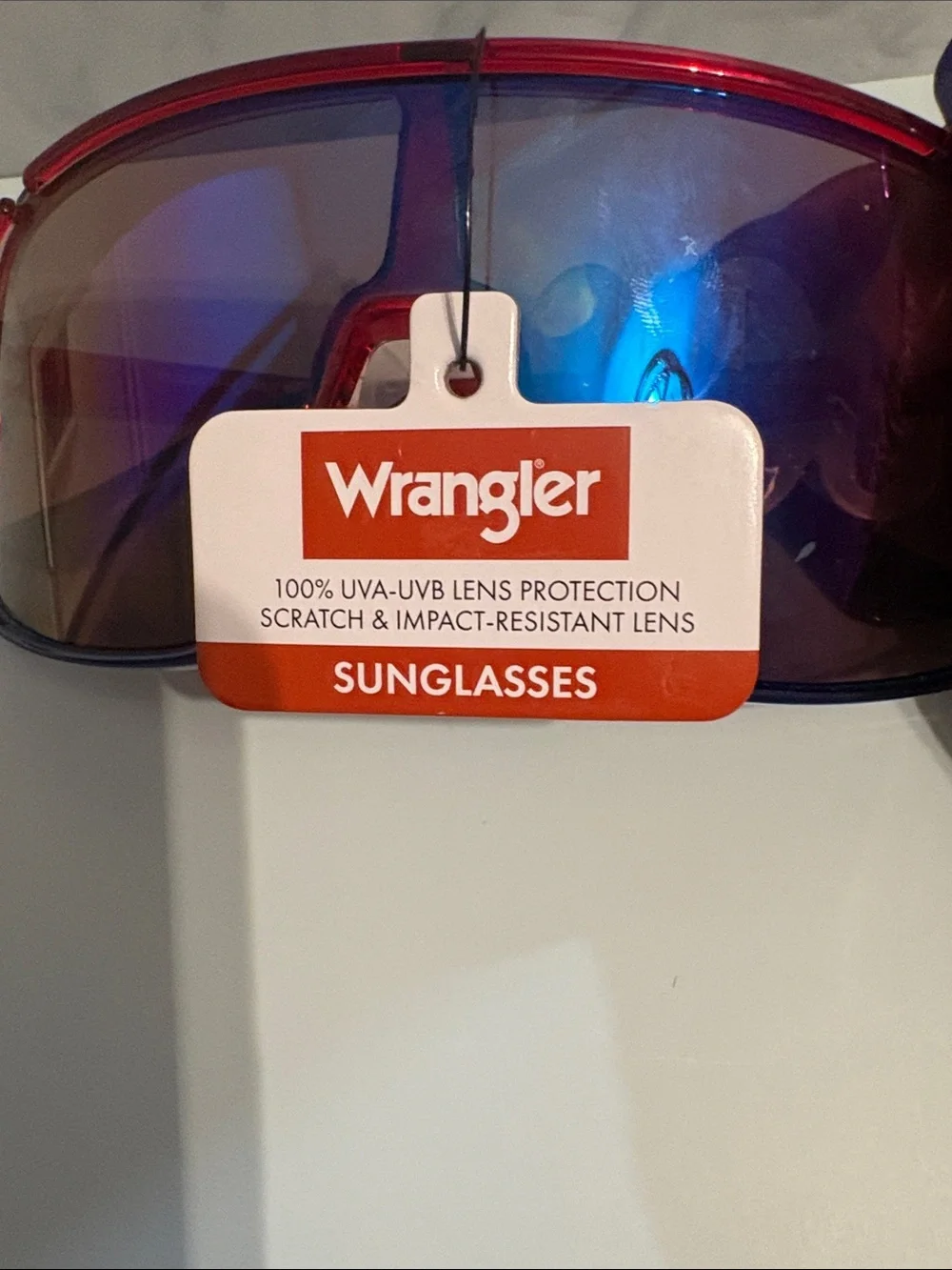 Wrangler Men’s Red-to-Blue Gradient Shield Sunglasses